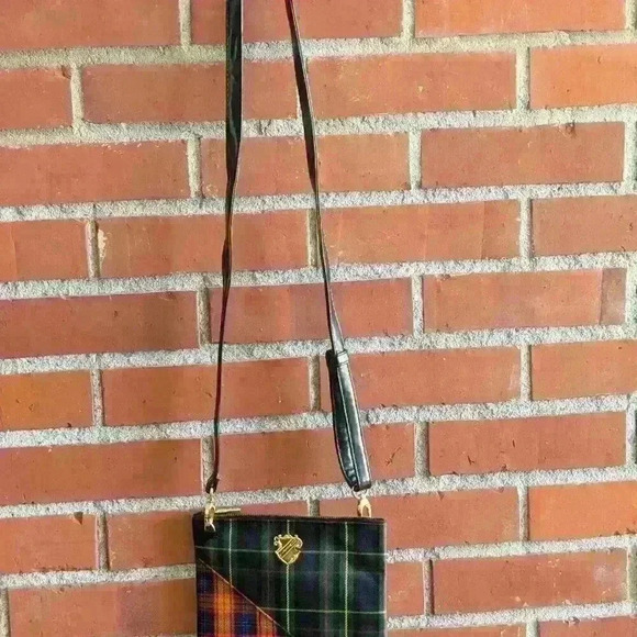 Unique m.a.c multi tartan shoulder bag with faux leather details - Picture 4 of 7